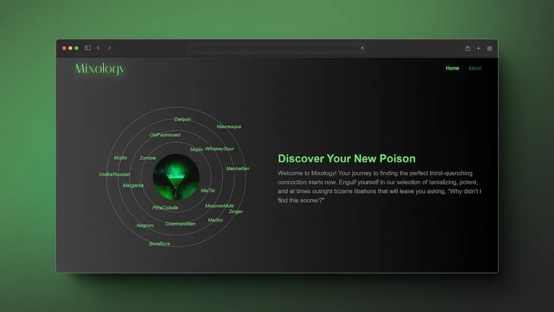 Screenshot of the project /projects/Mixology.webp